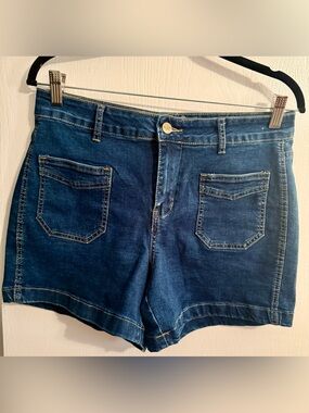 Code Bleu Dark Blue Denim Shorts with Back Pockets